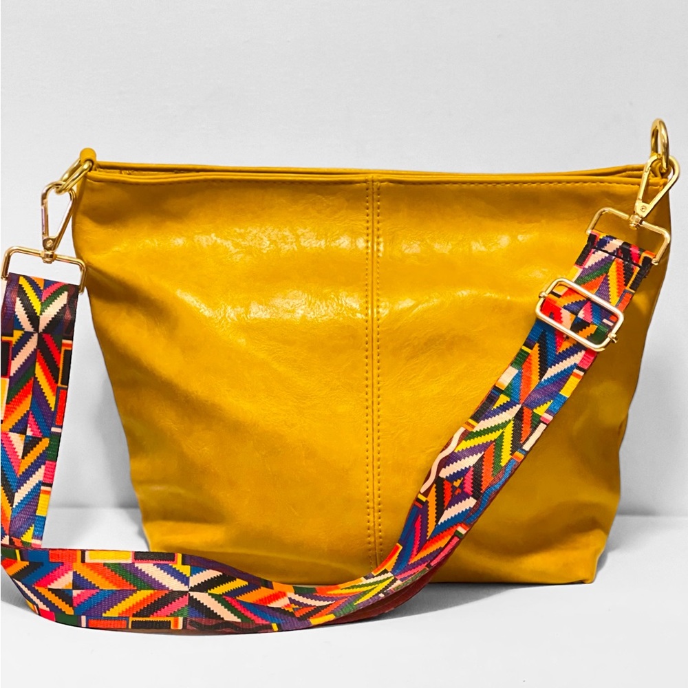 Mustard Color Crossbody Bag With Adjustable Strap  New